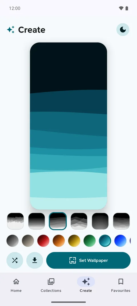 Wallpapered for Android: the built-in wallpaper maker generating a pattern